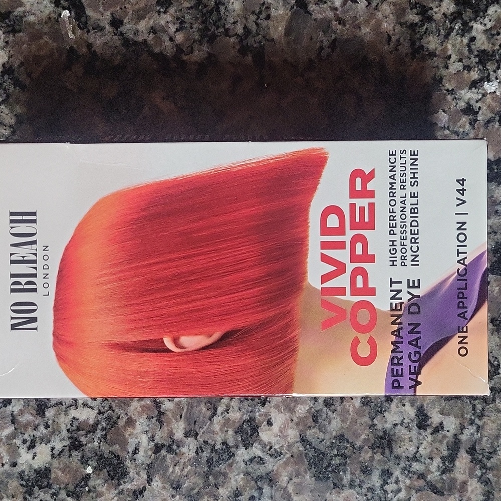 Copy- No Bleach London Vivid Copper Hair Dye V44 NIB permanent vegan dye